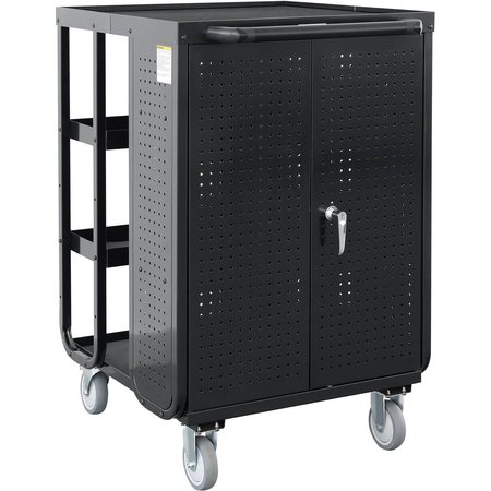 GLOBAL INDUSTRIAL Steel Receiving Cart w/ 4 Shelves, 28L x 31W x 44H, Black 800511